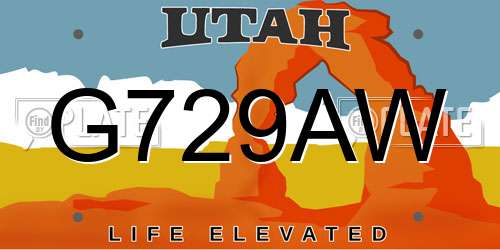 G729AW Utah License Plate