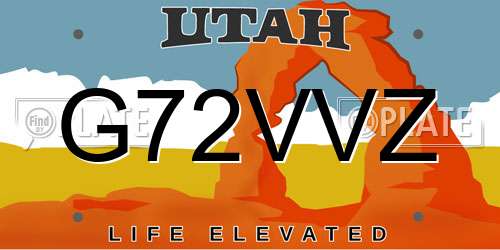 G72VVZ Utah License Plate