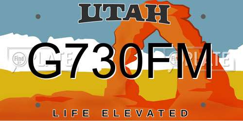 G730FM Utah License Plate