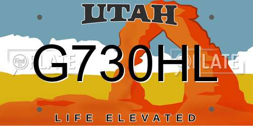 G730HL Utah License Plate
