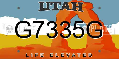 G7335G Utah License Plate