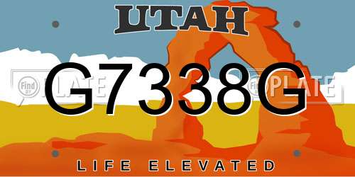 G7338G Utah License Plate