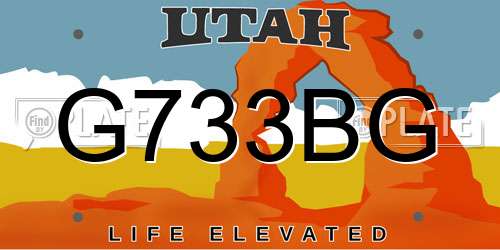 G733BG Utah License Plate