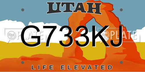 G733KJ Utah License Plate
