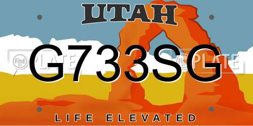 G733SG Utah License Plate