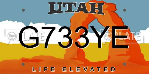 G733YE Utah License Plate