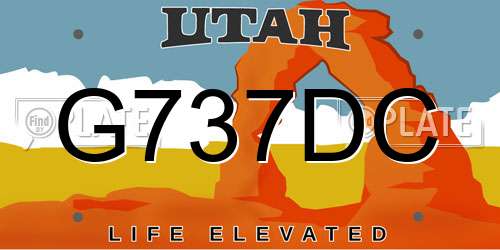 G737DC Utah License Plate