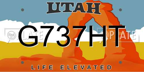 G737HT Utah License Plate