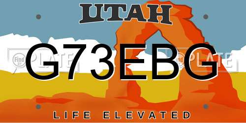 G73EBG Utah License Plate