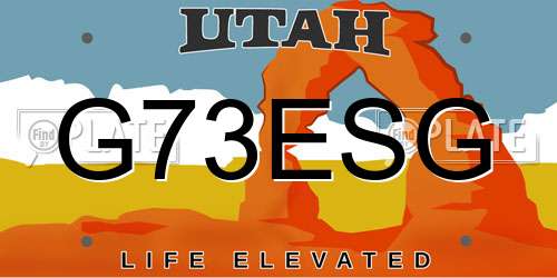 G73ESG Utah License Plate
