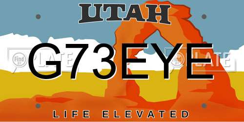 G73EYE Utah License Plate