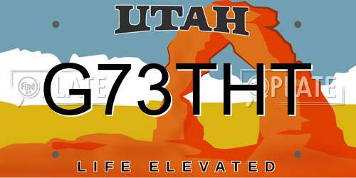 G73THT Utah License Plate