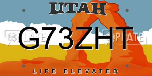 G73ZHT Utah License Plate