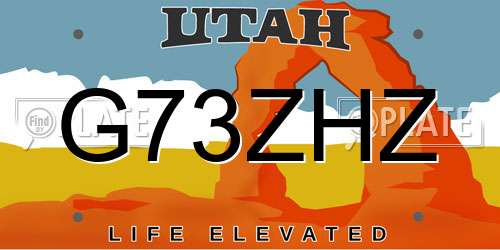 G73ZHZ Utah License Plate