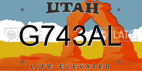 G743AL Utah License Plate