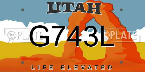 G743L Utah License Plate