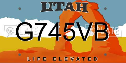 G745VB Utah License Plate