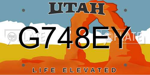 G748EY Utah License Plate