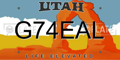 G74EAL Utah License Plate
