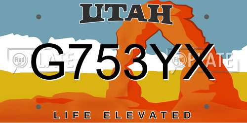 G753YX Utah License Plate