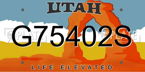 G75402S Utah License Plate