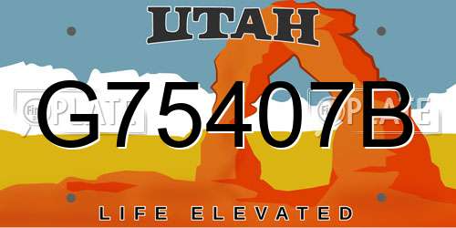 G75407B Utah License Plate