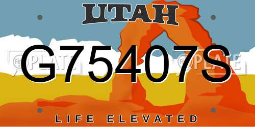 G75407S Utah License Plate
