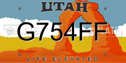 G754FF Utah License Plate