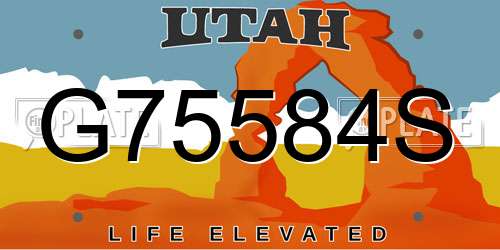 G75584S Utah License Plate