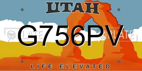 G756PV Utah License Plate