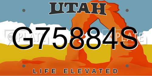 G75884S Utah License Plate