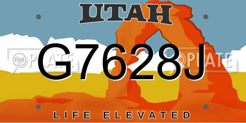 G7628J Utah License Plate