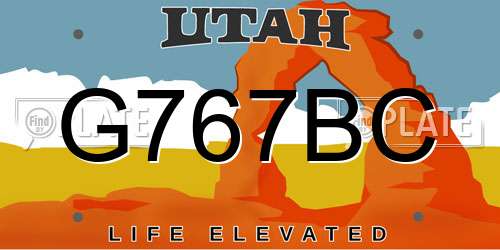 G767BC Utah License Plate