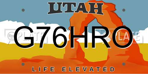 G76HRO Utah License Plate
