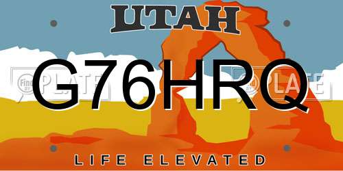 G76HRQ Utah License Plate
