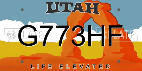 G773HF Utah License Plate