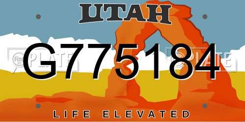 G775184 Utah License Plate
