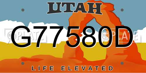 G77580D Utah License Plate