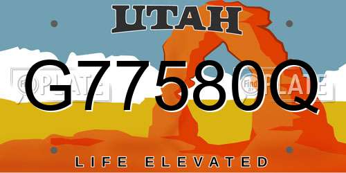 G77580Q Utah License Plate