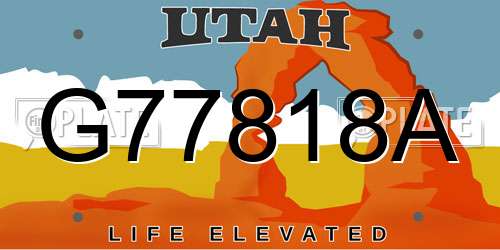 G77818A Utah License Plate