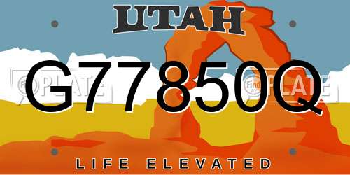 G77850Q Utah License Plate