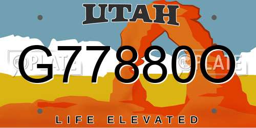 G77880O Utah License Plate