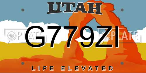 G779ZI Utah License Plate