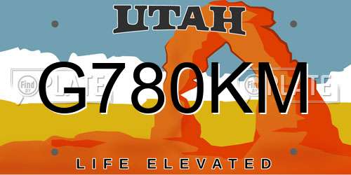 G780KM Utah License Plate
