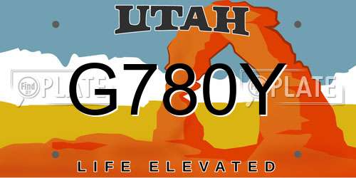 G780Y Utah License Plate