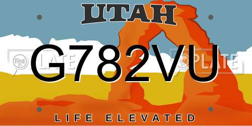 G782VU Utah License Plate