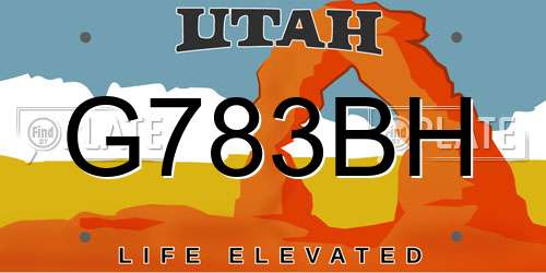 G783BH Utah License Plate