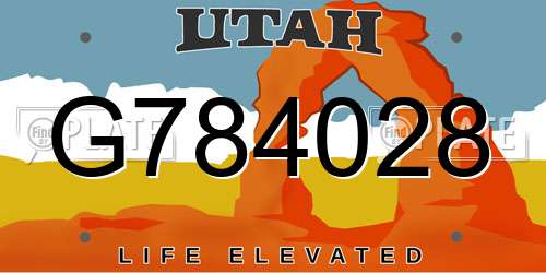 G784028 Utah License Plate