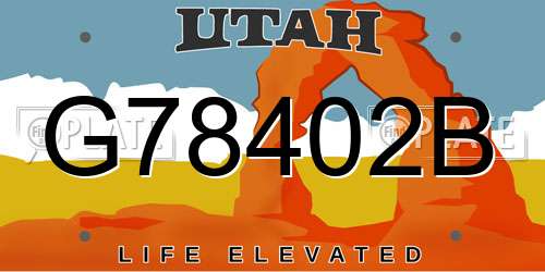 G78402B Utah License Plate