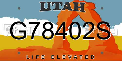 G78402S Utah License Plate